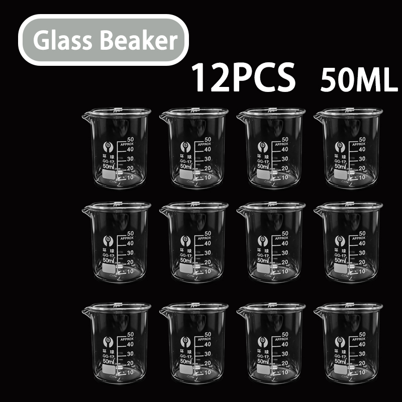 Kitchen Glass Baking Set - 12PCS 50ML Glass Measuring Cup Set