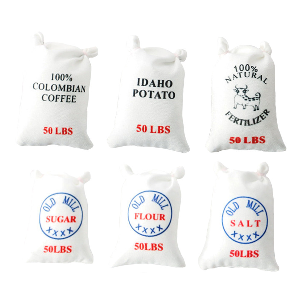 Baking Kitchen Kids - 6Pcs Miniature Flour Salt Sugar Bags