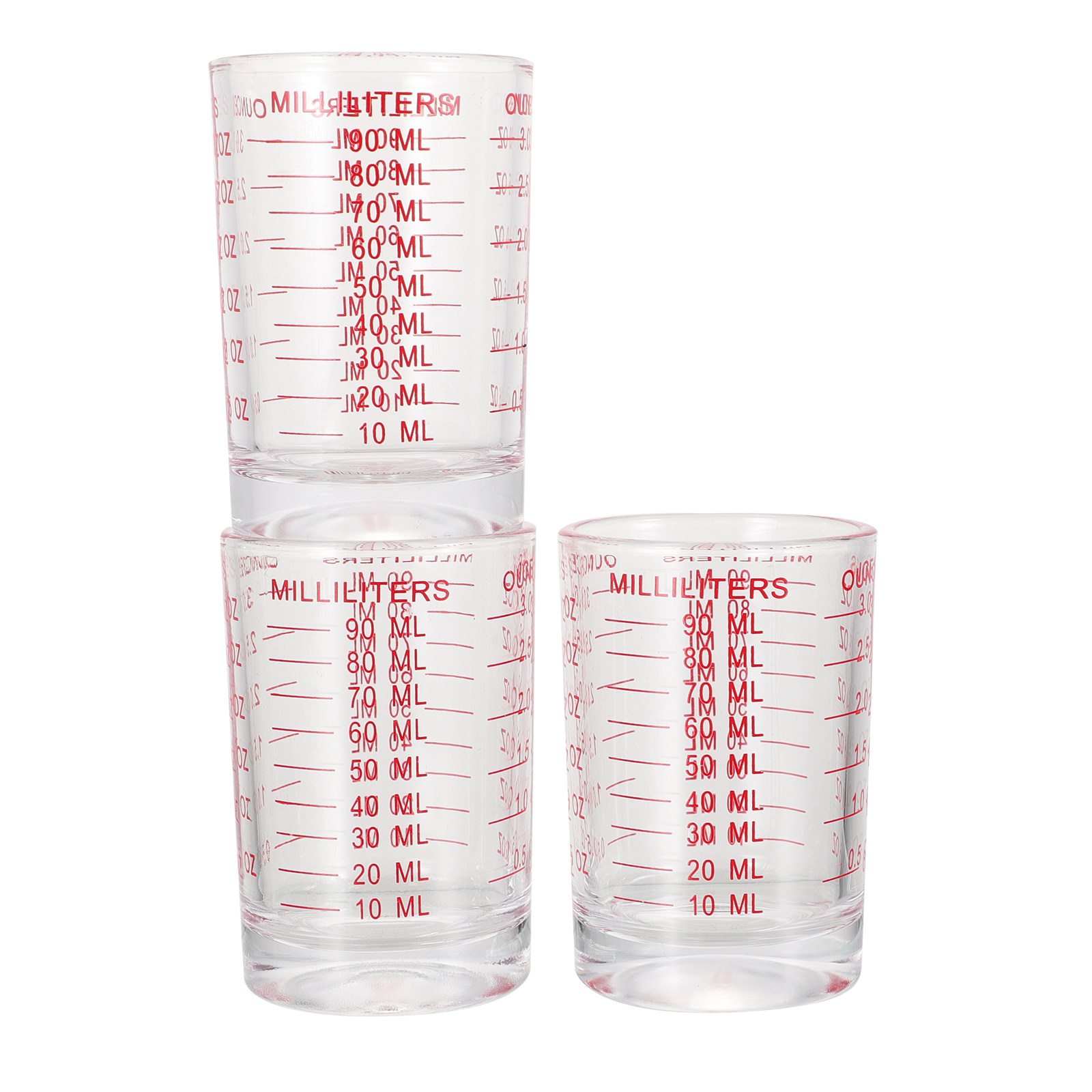 Kitchen And Baking Tools - 3Pcs Glass Measuring Cups Set with