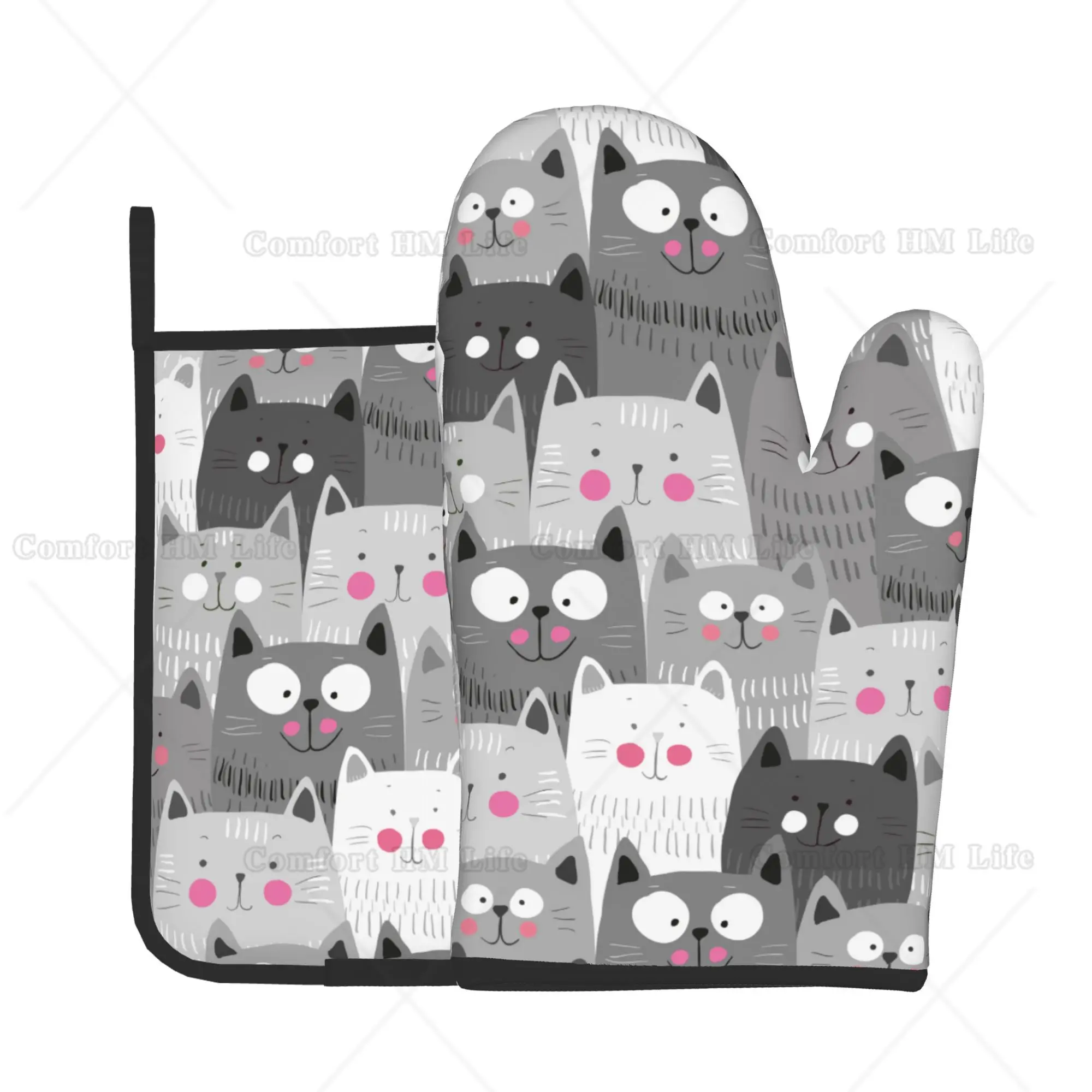 Cute Cats Oven Mitts and Pot H - Kitchen Baking Counter review and price