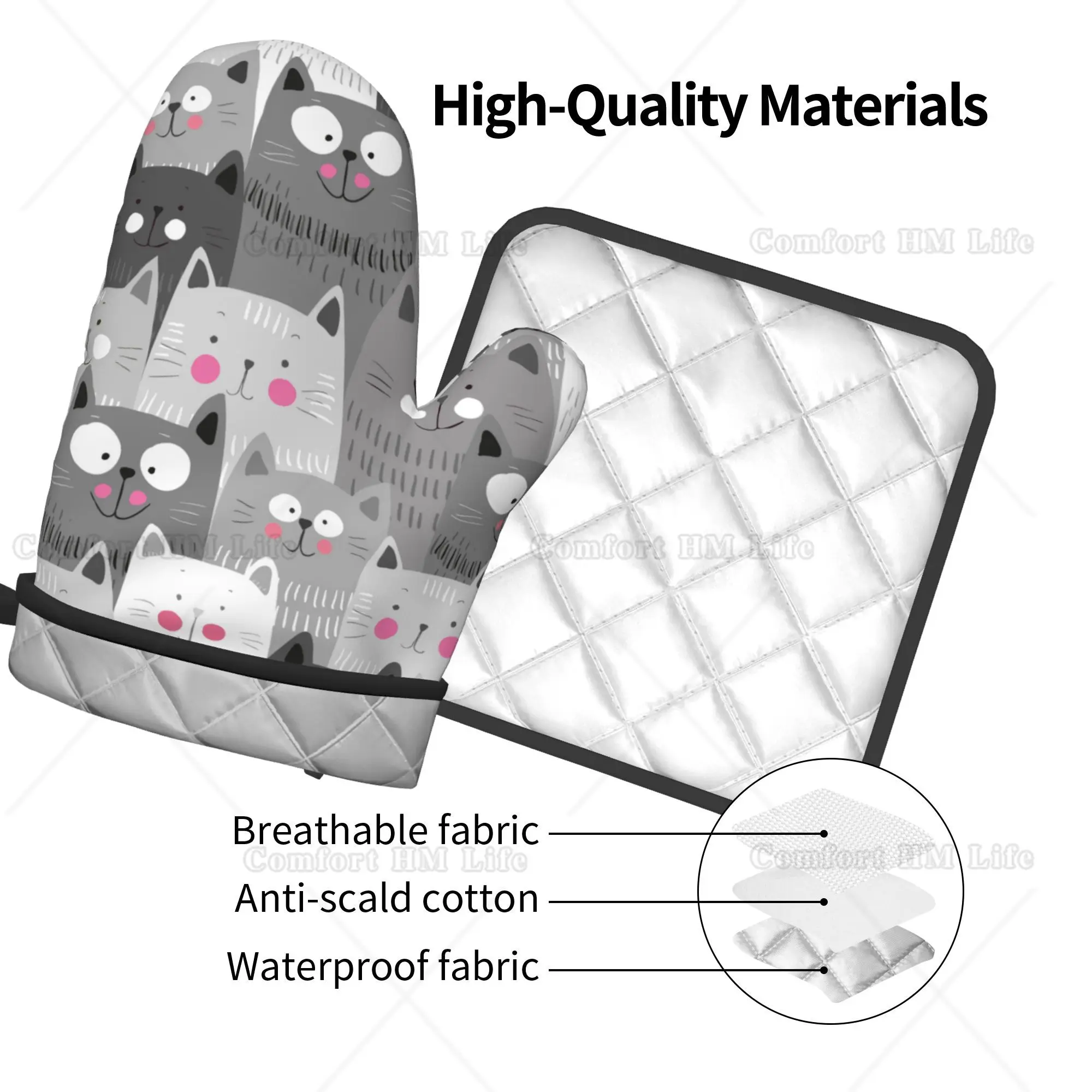 Cute Cats Oven Mitts and Pot H - Kitchen Baking Counter review and price
