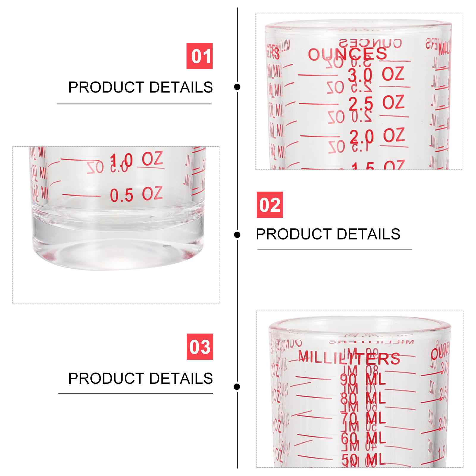 3Pcs Glass Measuring Cups Set  - Kitchen And Baking Tools review and price