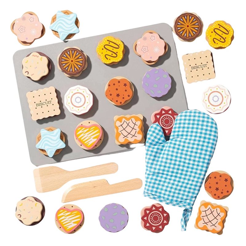 WOWFU-Wooden Cookie Play Food  - Baking Kitchen Kids review and price