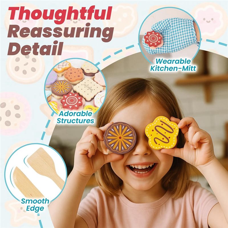 WOWFU-Wooden Cookie Play Food  - Baking Kitchen Kids review and price