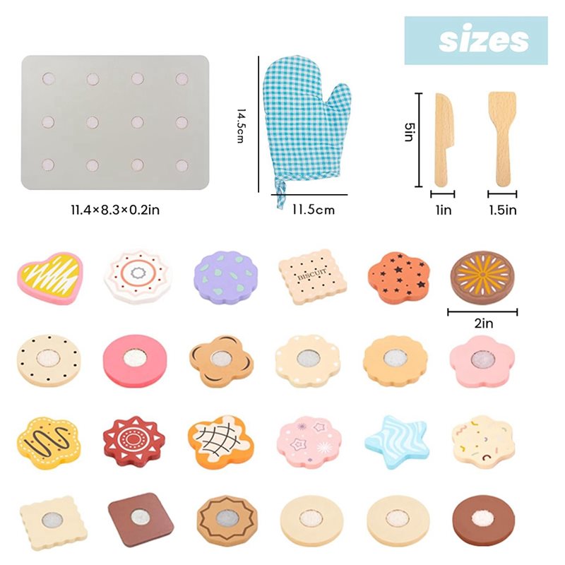 WOWFU-Wooden Cookie Play Food  - Baking Kitchen Kids review and price