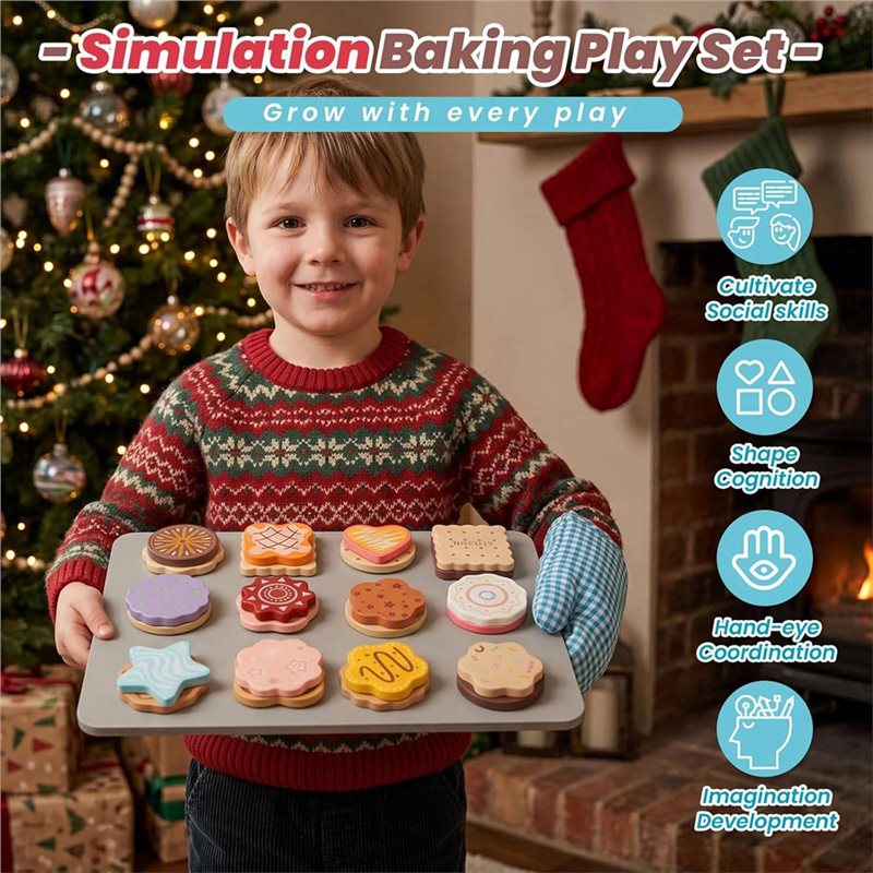 WOWFU-Wooden Cookie Play Food  - Baking Kitchen Kids review and price