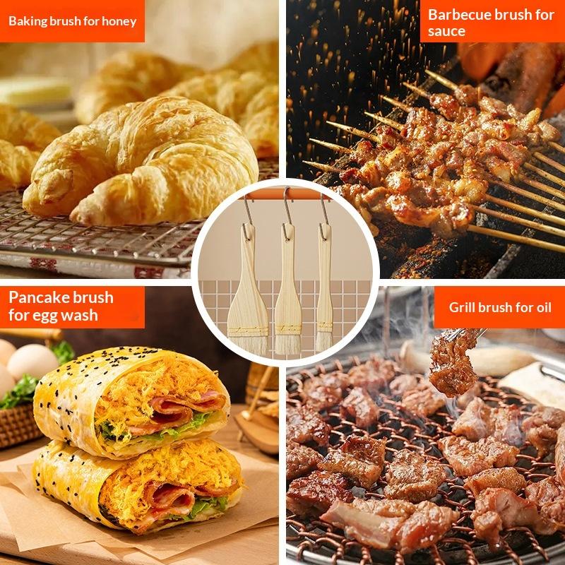 Flat Wool Pastry Brush Food Gr - Kitchen Baking Brush review and price