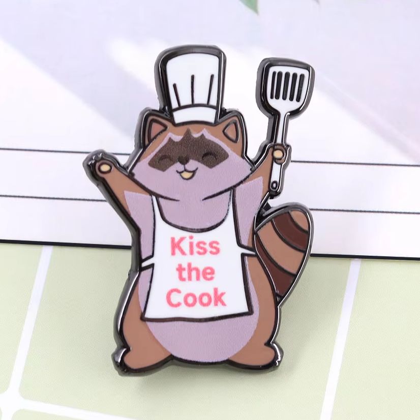 Funny Raccoon Enamel Pin Kiss  - Kitchen Baker review and price