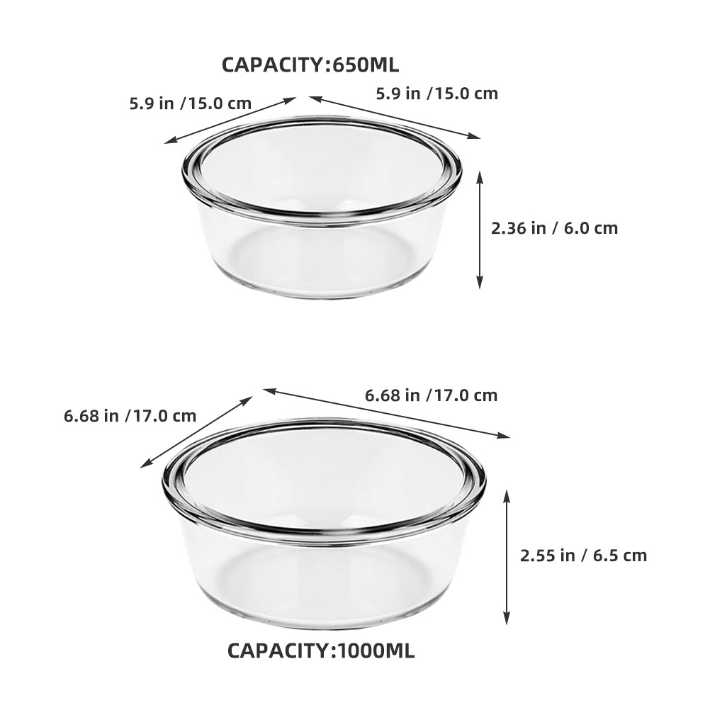 2Pcs Glass Heat Resistant Bowl - Kitchen Glass Baking Set review and price